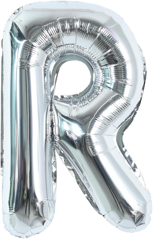 40" Jumbo 'R' Silver Alphabet Foil Balloon image 0