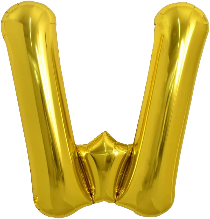 40" Jumbo 'W' Gold Alphabet Foil Balloon image 0