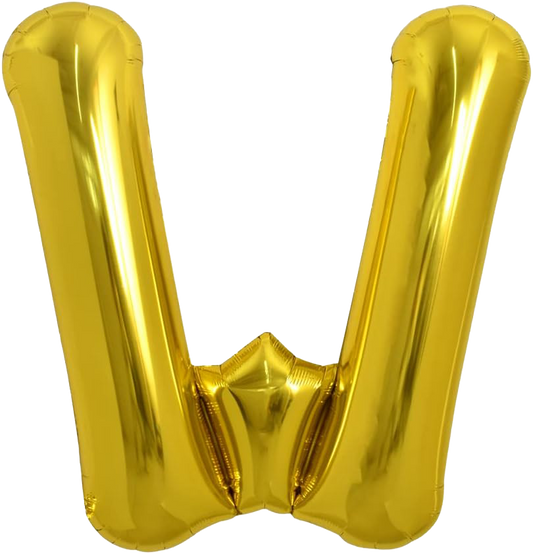 40" Jumbo 'W' Gold Alphabet Foil Balloon image 0