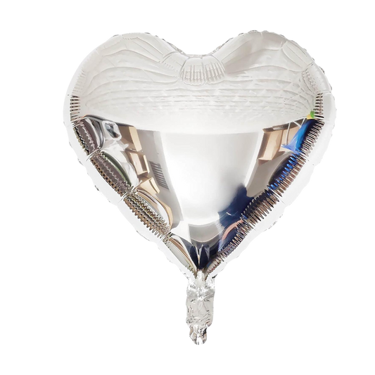18" Silver Heart Shaped Balloon image 0