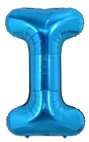 16" Blue Letter 'I' Foil Balloon image 0