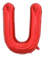 16" Red Letter 'U' Foil Balloon image 0