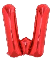 16" Red Letter 'W' Foil Balloon image 0