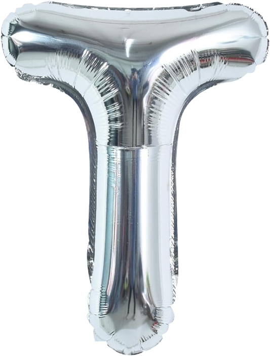 40" Jumbo 'T' Silver Alphabet Foil Balloon image 0