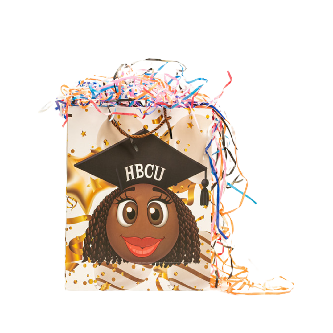 Gift Bag Durable & Colorful with Handle - HBCU Female Grad with Hat image 1