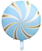18" Baby Blue & Gold Windmill Shaped Foil Balloon image 0