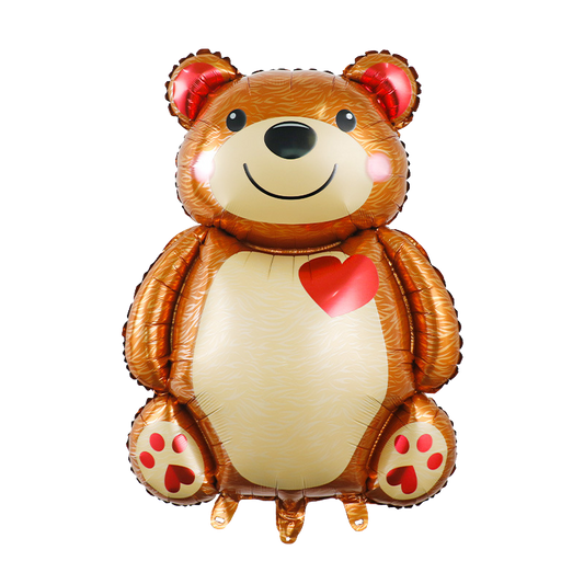 36" Heart Teddy Bear Foil Balloon image 0