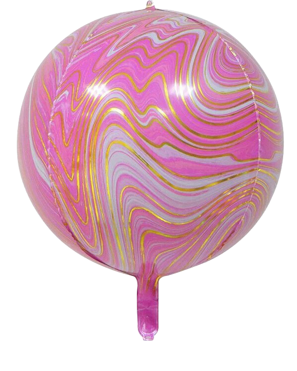 22" 4D Marble Pink & Gold Balloon image 0