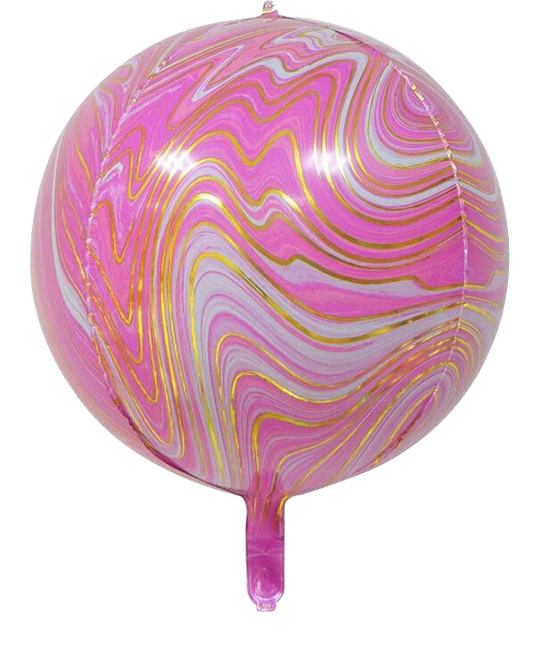 22" 4D Marble Pink & Gold Balloon image 0