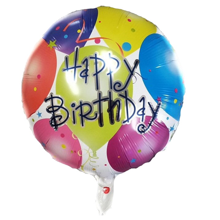 18" 'Happy Birthday' Multicolored 'Layered Balloon' Design Balloon image 0