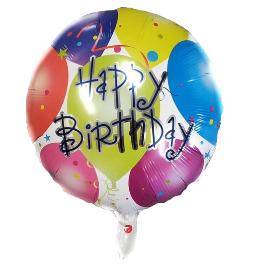 18" 'Happy Birthday' Multicolored 'Layered Balloon' Design Balloon image 0