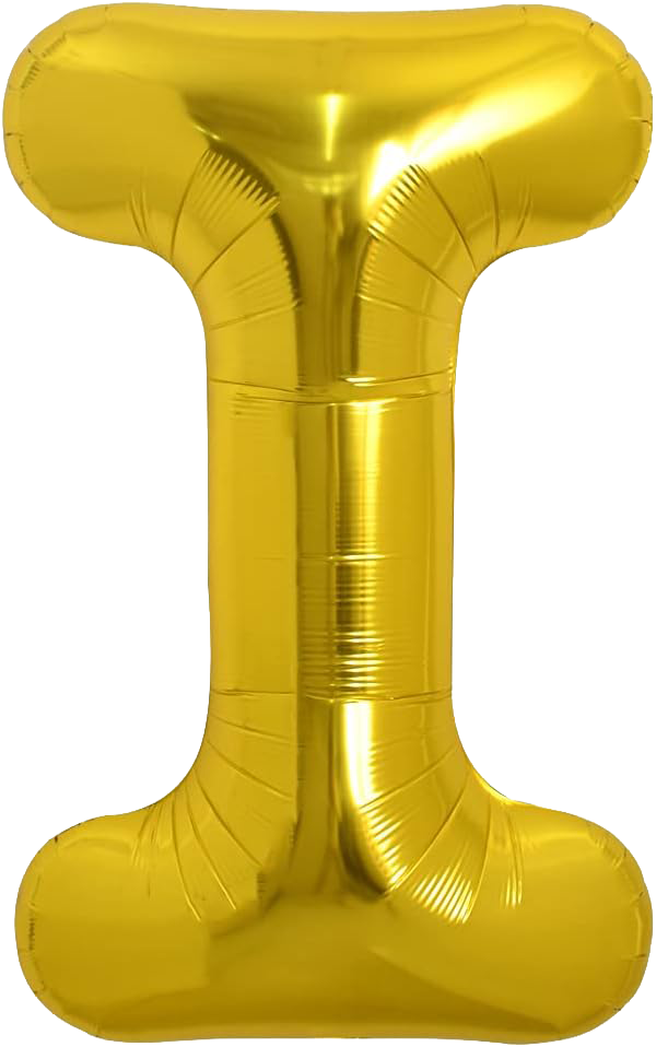 40" Jumbo 'I' Gold Alphabet Foil Balloon image 0