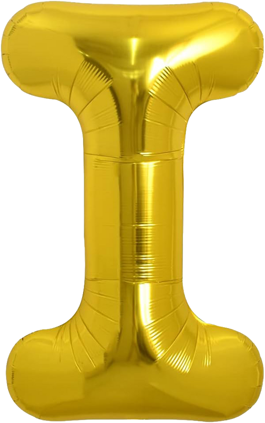 40" Jumbo 'I' Gold Alphabet Foil Balloon image 0