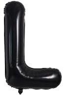 16" Black Letter 'L' Foil Balloon image 0