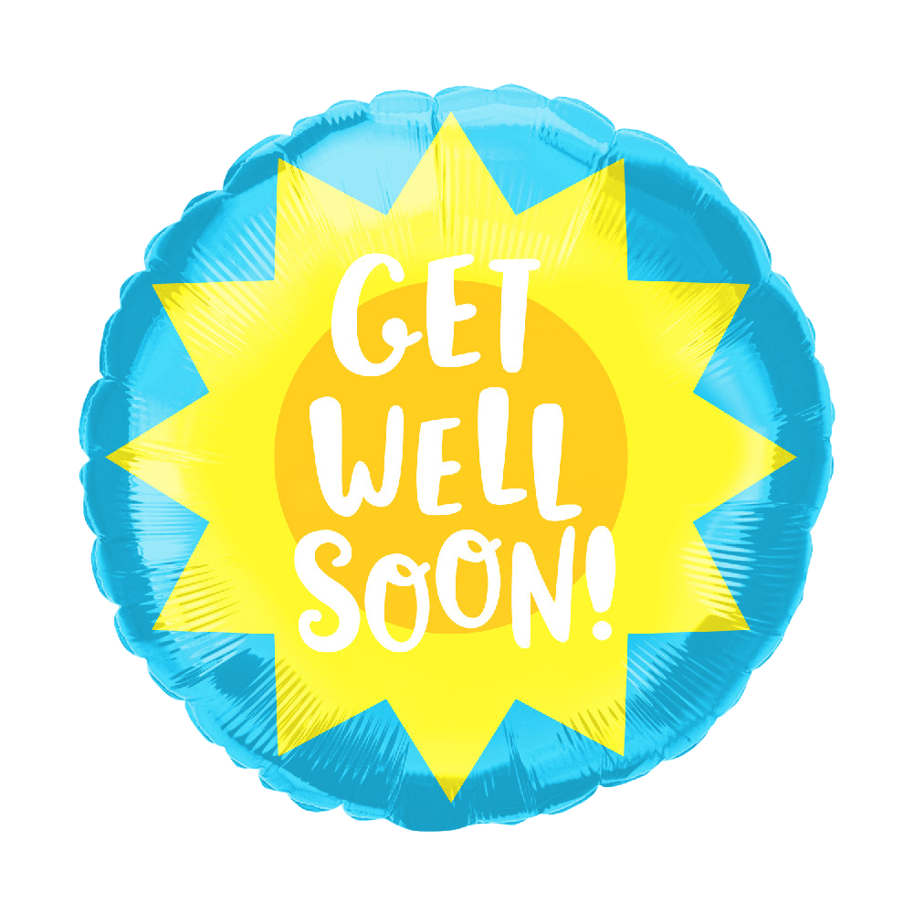 10" 'Get Well' 'Sun' Balloon image 0