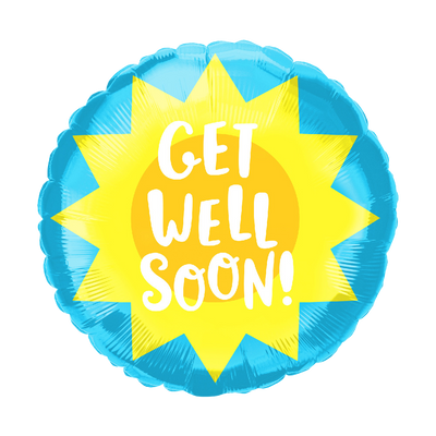 10" 'Get Well' 'Sun' Balloon image 0