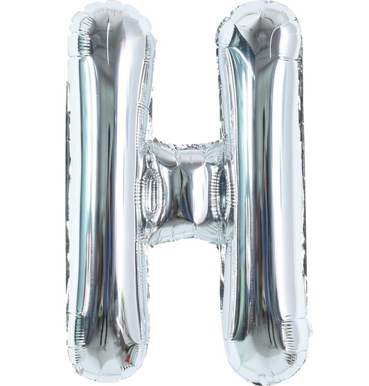 40" Jumbo 'H' Silver Alphabet Foil Balloon image 0
