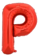 16" Red Letter 'P' Foil Balloon image 0