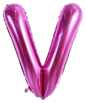 16" Pink Letter 'V' Foil Balloon image 0