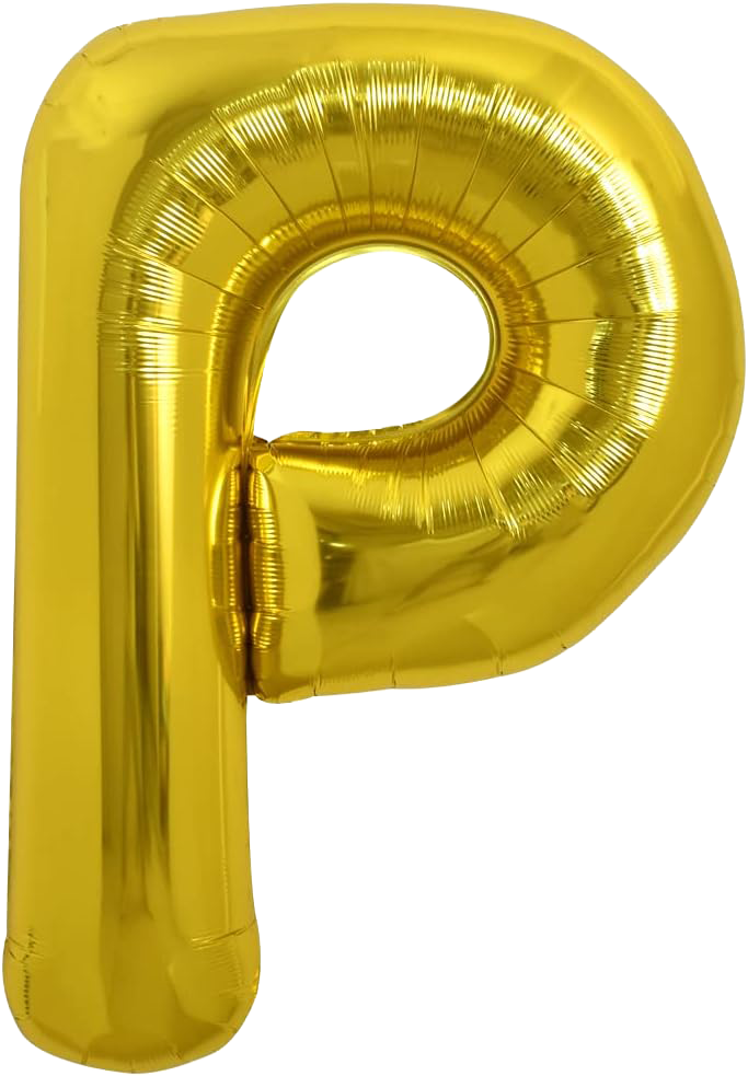 40" Jumbo 'P' Gold Alphabet Foil Balloon image 0