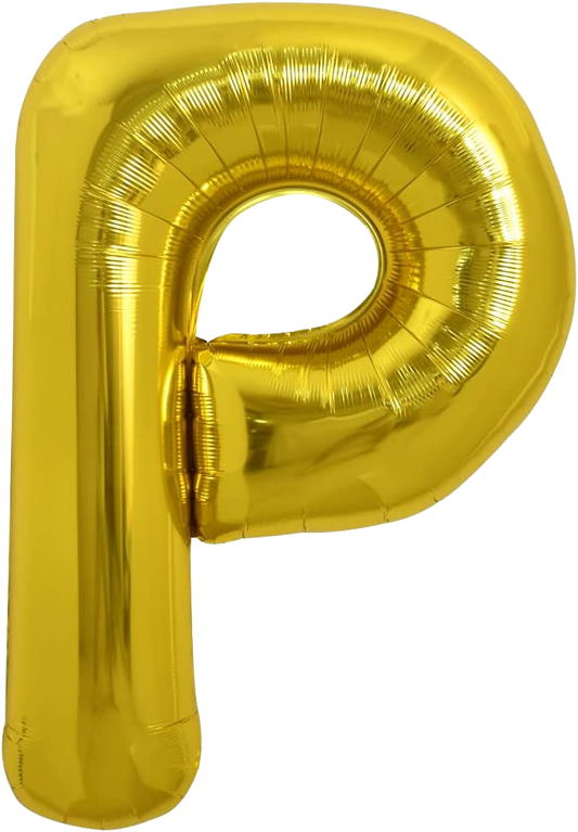 40" Jumbo 'P' Gold Alphabet Foil Balloon image 0