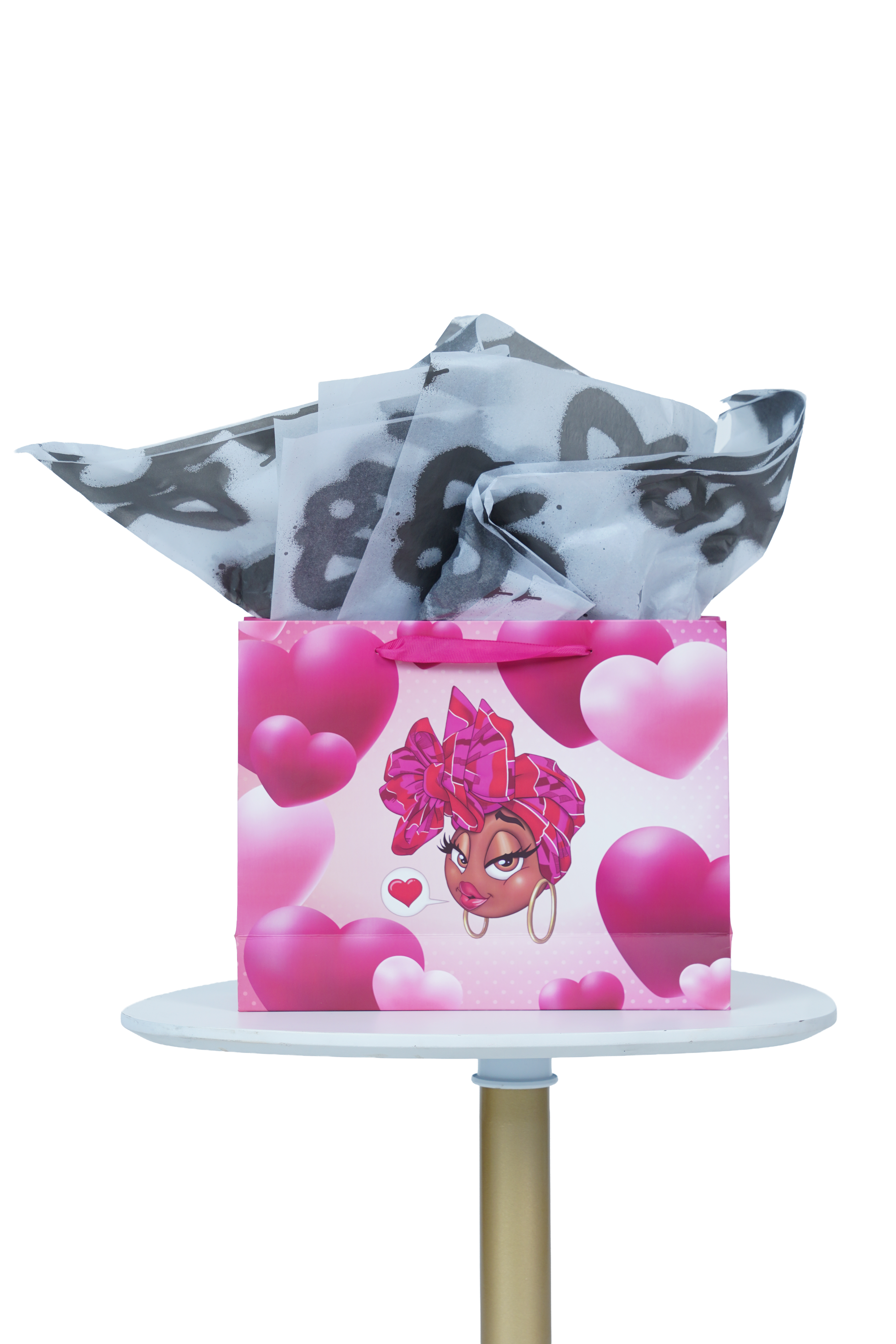 Caricature Gift Bag w/Colored Handles image 0