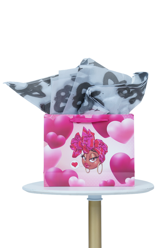 Caricature Gift Bag w/Colored Handles image 0