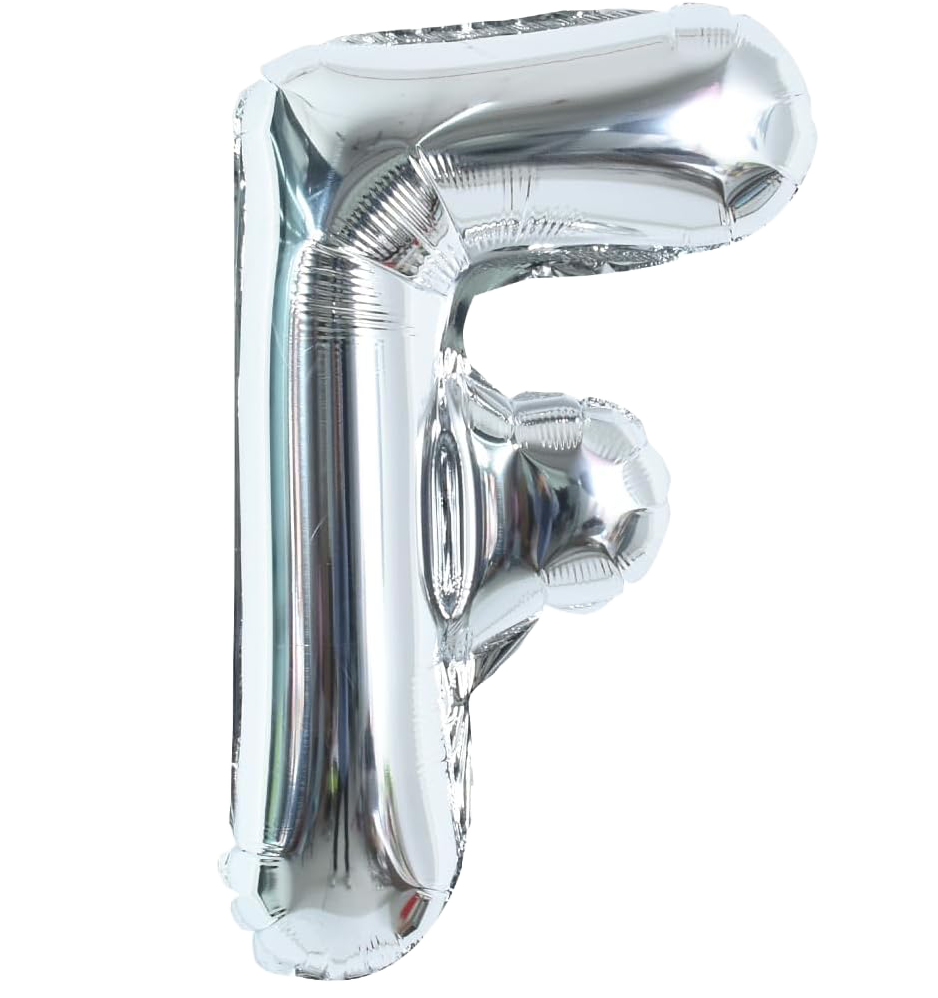 40" Jumbo 'F' Silver Alphabet Foil Balloon image 0
