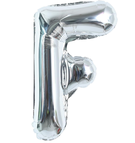 40" Jumbo 'F' Silver Alphabet Foil Balloon image 0