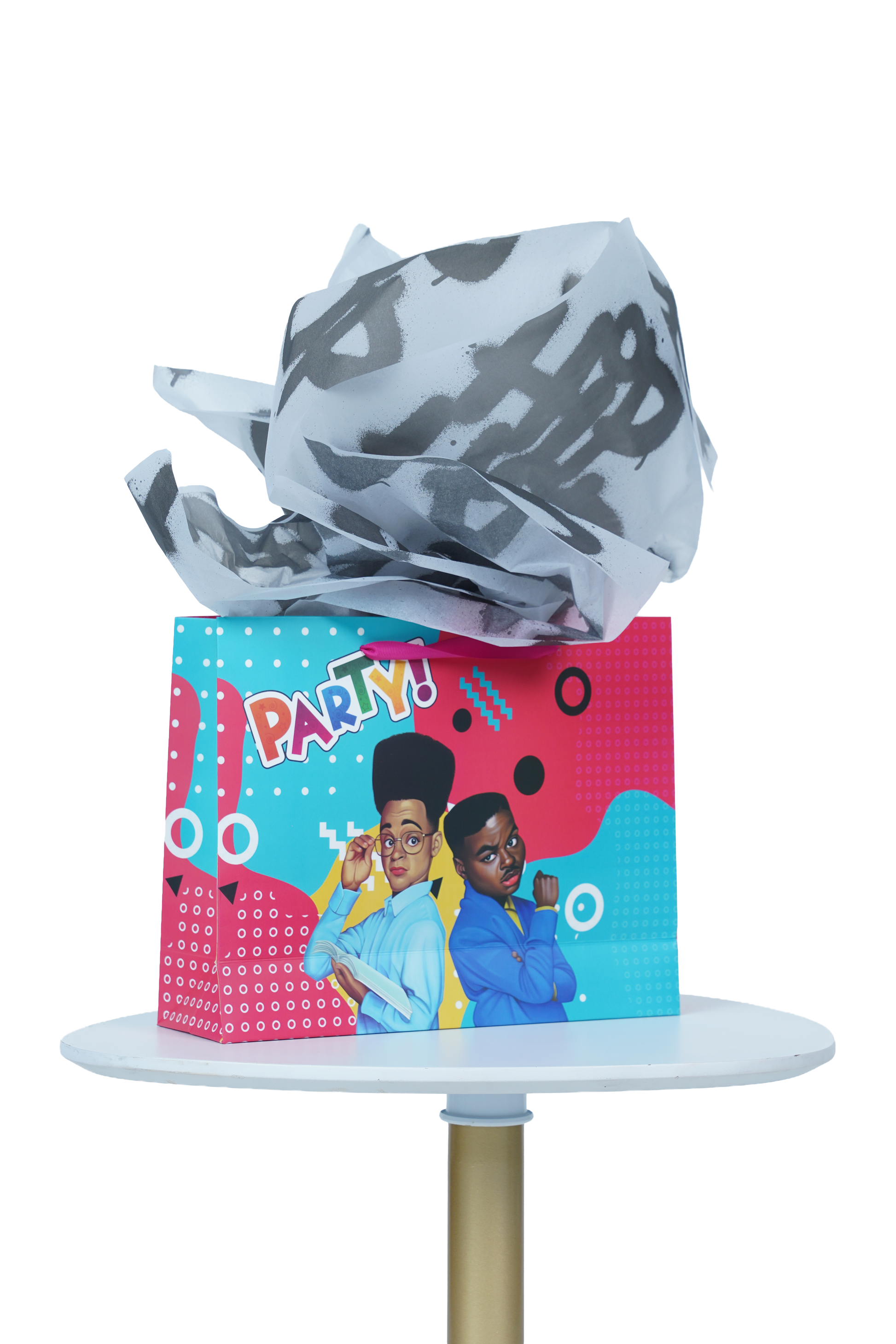 Caricature Gift Bag w/Colored Handles image 1