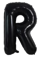 16" Black Letter 'R' Foil Balloon image 0