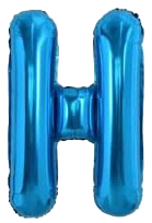 16" Blue Letter 'H' Foil Balloon image 0