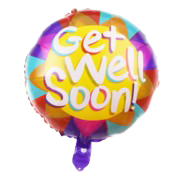 18" 'Get Well Soon' Multicolored, Sunshine Balloon image 0