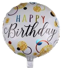 18" 'Happy Birthday' Multi & Gold Balloon image 0