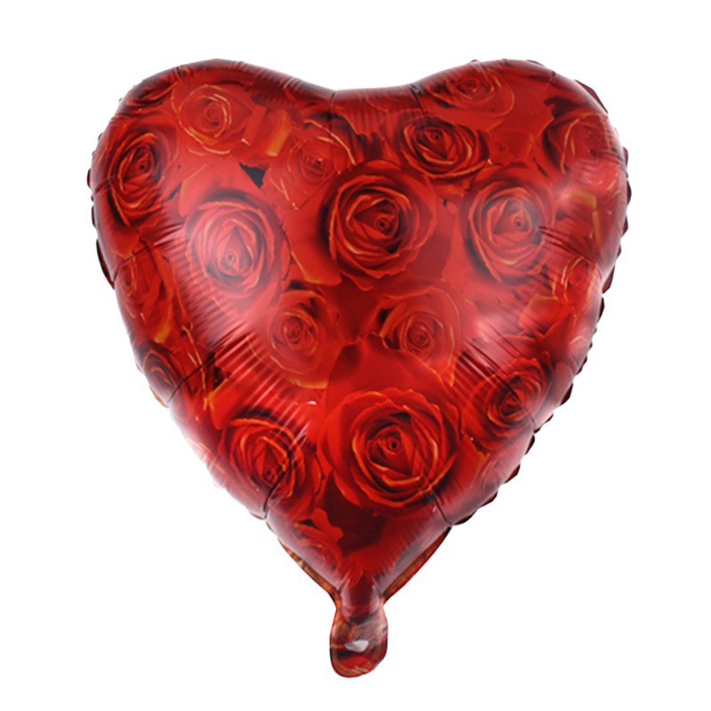 18" Red 'Roses On Roses' Balloon image 0
