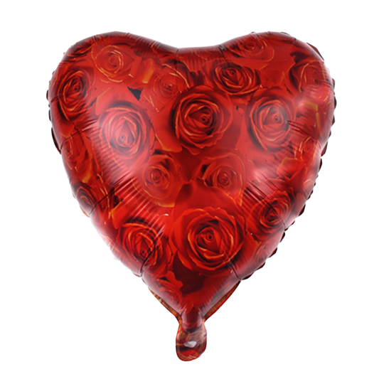 18" Red 'Roses On Roses' Balloon image 0