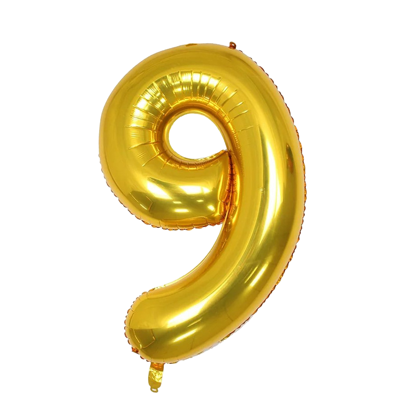 40" Jumbo Number '9' Gold Foil Balloon image 0
