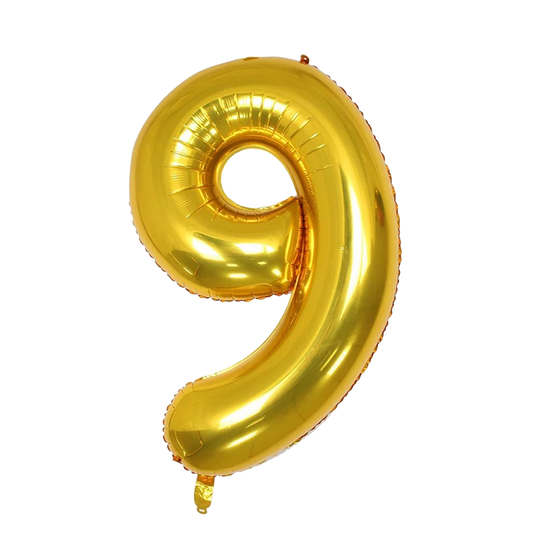 40" Jumbo Number '9' Gold Foil Balloon image 0