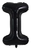 16" Black Letter 'I' Foil Balloon image 0