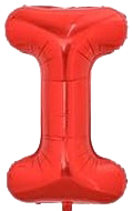 16" Red Letter 'I' Foil Balloon image 0