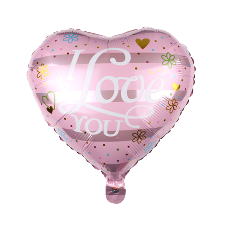 18" Baby Pink w/White Letters 'I Love You' Heart Shaped Balloon image 0