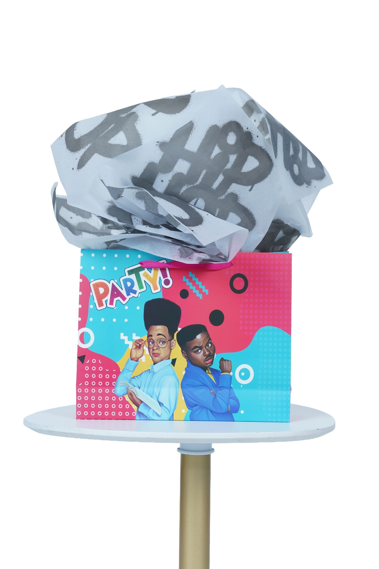 Caricature Gift Bag w/Colored Handles image 0