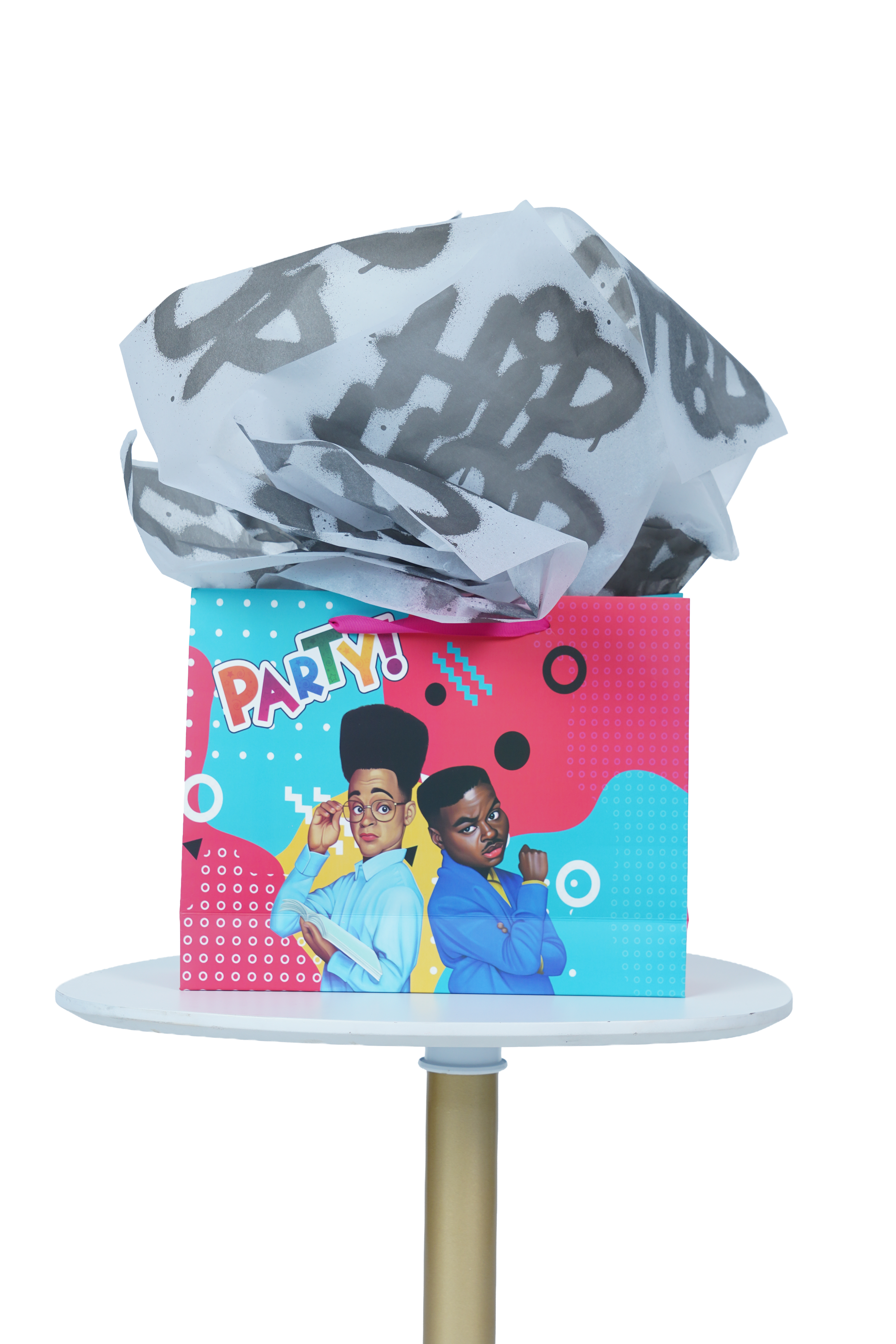 Caricature Gift Bag w/Colored Handles image 0