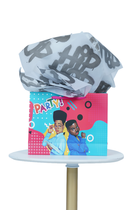 Caricature Gift Bag w/Colored Handles image 0