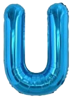 16" Blue Letter 'U' Foil Balloon image 0