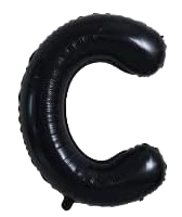 16" Black Letter 'C' Foil Balloon image 0