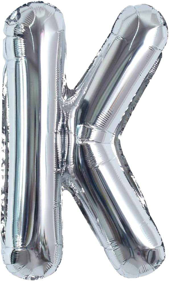 40" Jumbo 'K' Silver Alphabet Foil Balloon image 0