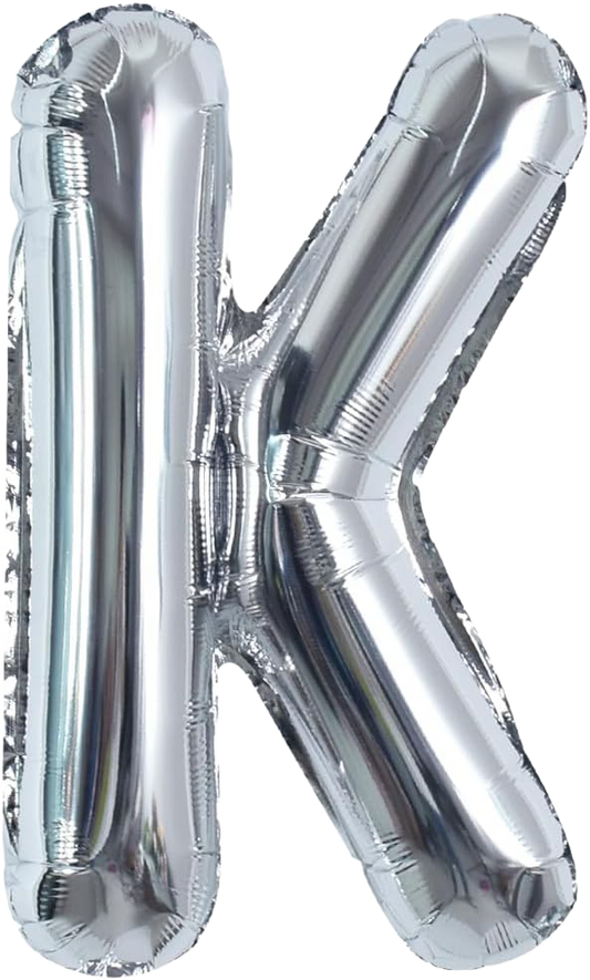 40" Jumbo 'K' Silver Alphabet Foil Balloon image 0