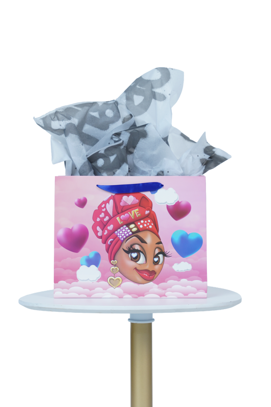 Caricature Gift Bag w/Colored Handles image 0