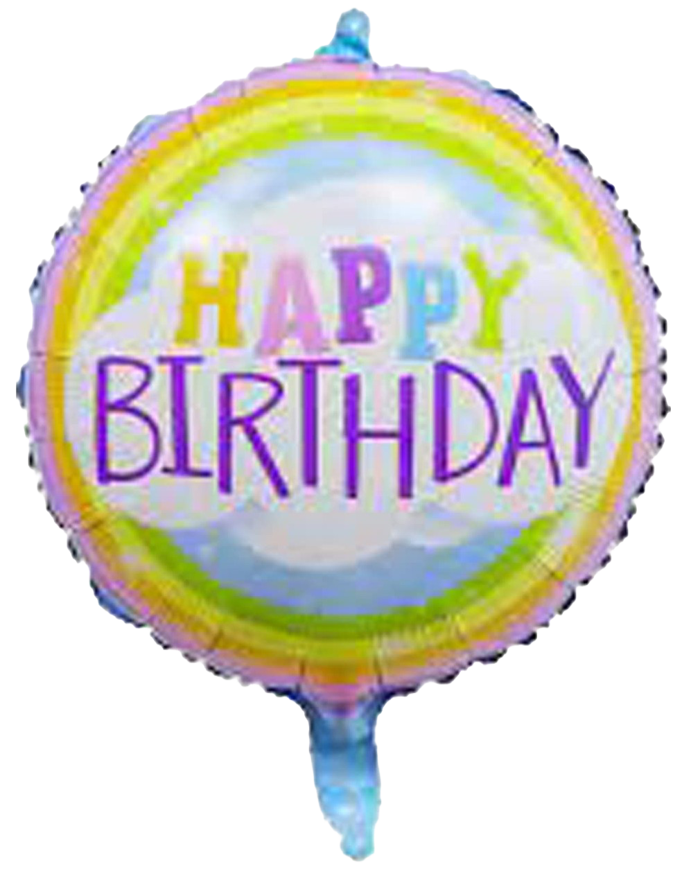 18" 'Happy Birthday' Pastel Cloud Balloon image 0